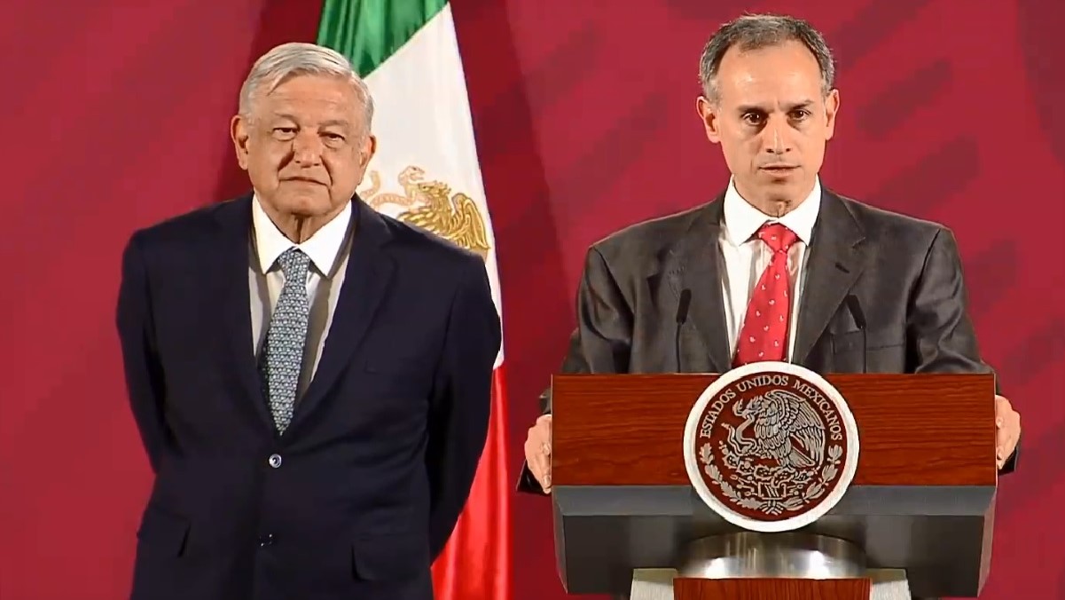 Andrés Manuel López Obrador y Hugo López-Gatell